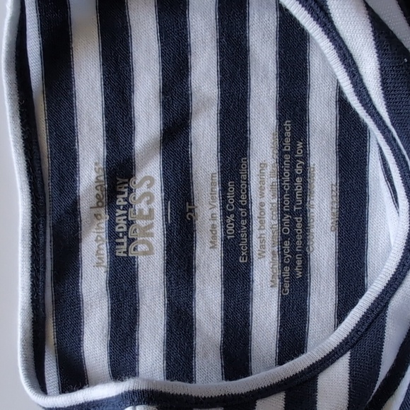 2T Toddler Girl Dress, Jumping Beans Navy & White Striped - Picture 4 of 5